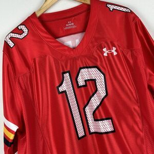 Men’s University of Maryland Football Jersey #12 Trader Red Under Armour SZ XL